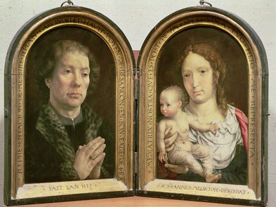 The Carondelet Diptych; Portrait of Jean Carondelet and Madonna and Child (detail) by Jan Gossaert